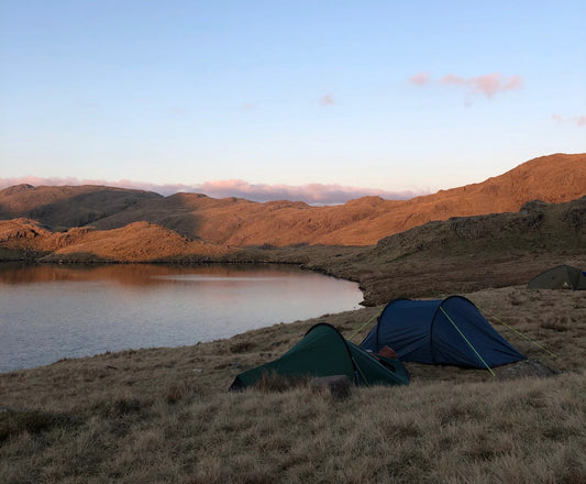 Tents pitched by Styhead Tarn