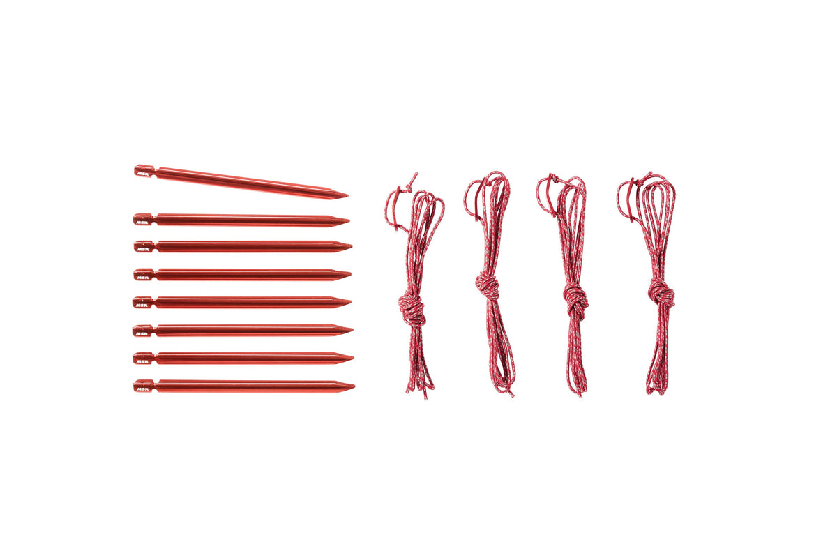 MSR Mini Groundhog tent pegs and guylines included with Hubba Hubba LT 1 hire