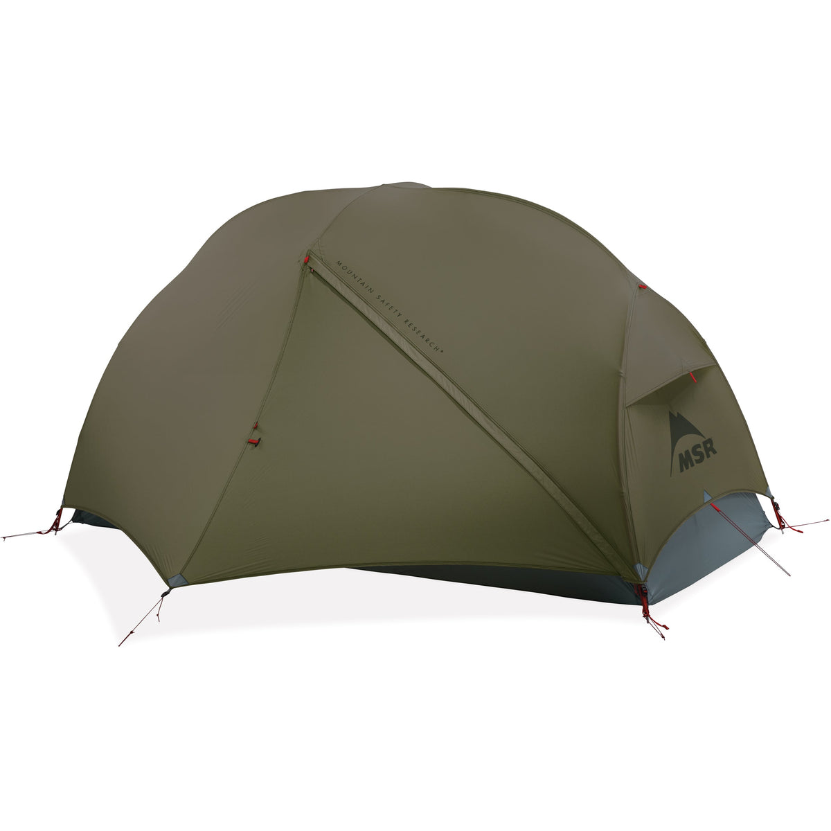 MSR Hubba Hubba LT 1 solo tent in dark green with flysheet fully closed