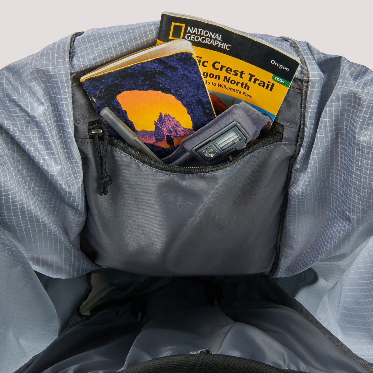 Sierra Designs Flex Trail 40-60L expandable gusset detail