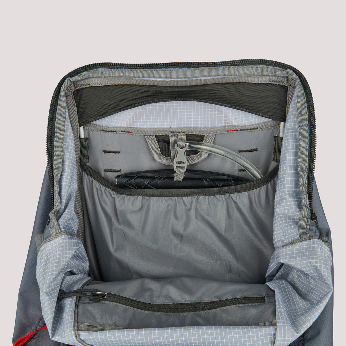Sierra Designs Flex Trail backpack lid and top access detail