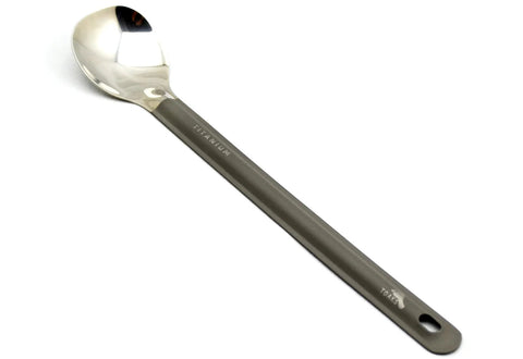 Titanium Long Handle Spoon with Polished Bowl