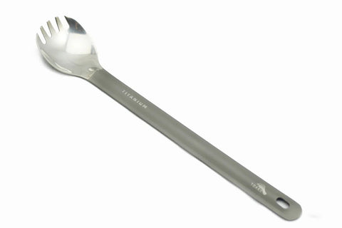 Titanium Long Handle Spork with Polished Bowl