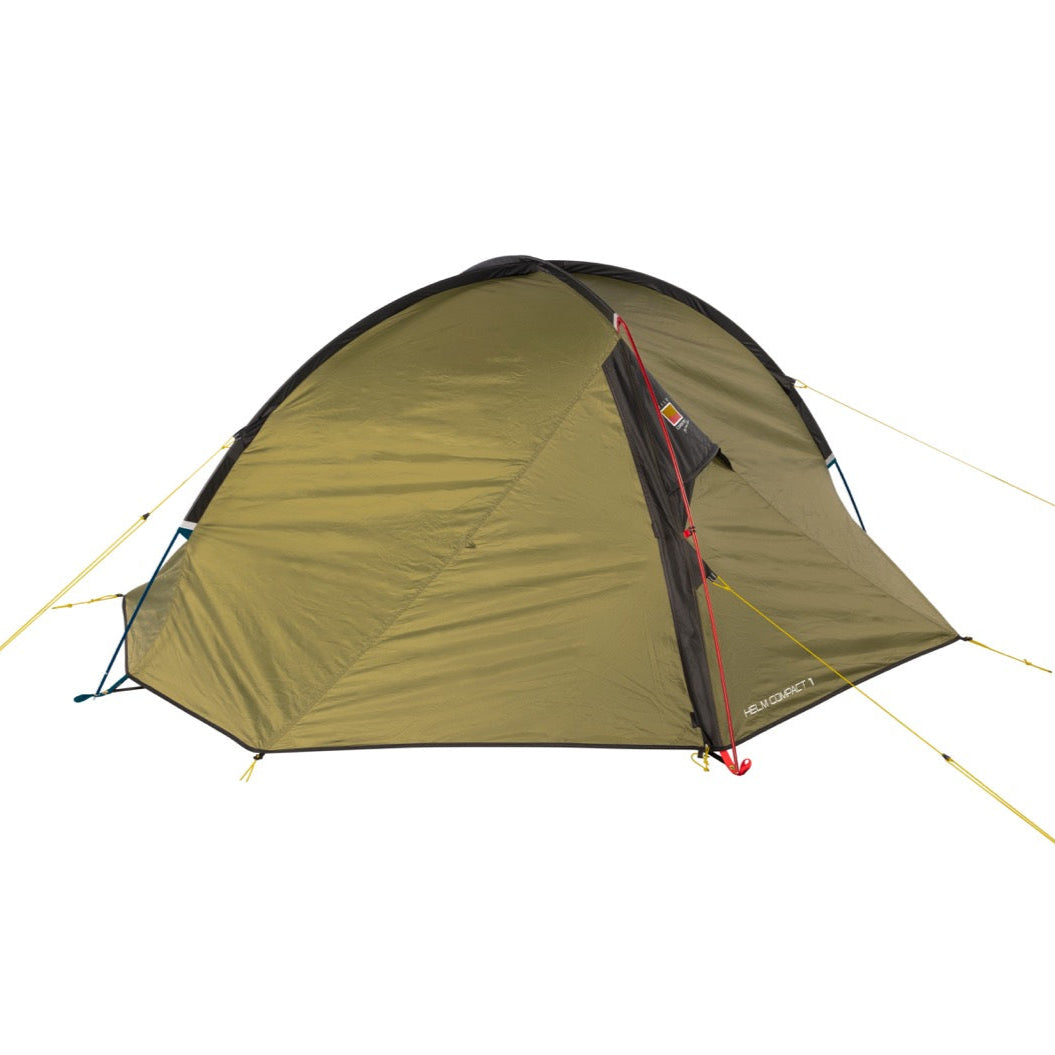 Green camping tent on a white background
