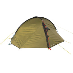 Green camping tent on a white background